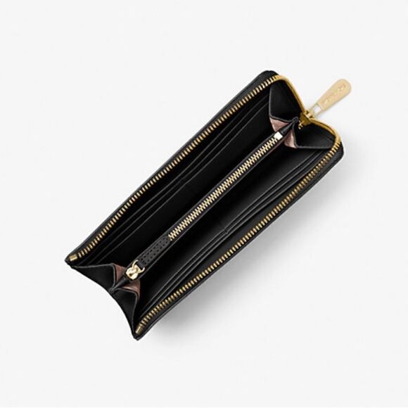 Michael Kors Jet Set Travel Large Saffiano Leather Quarter-Zip Wallet Bag Purse - Picture 12 of 12